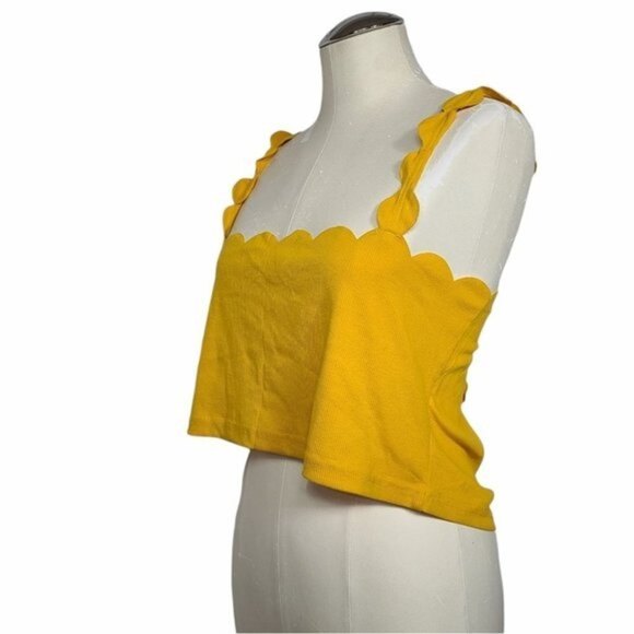 Shein Curve Scalloped Yellow Crop Top 3XL - Picture 2 of 5
